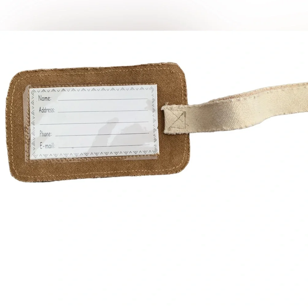 Two NWT Luggage Tags ‘Home is Where My Cat Is’ Canvas Primitives By Kathy
